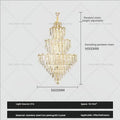 Modern luxury gold and crystal chandelier dining room multi tiered light