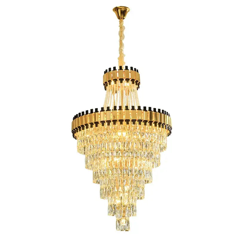 Modern golden tiered decorbites crystal chandelier for banquet hall