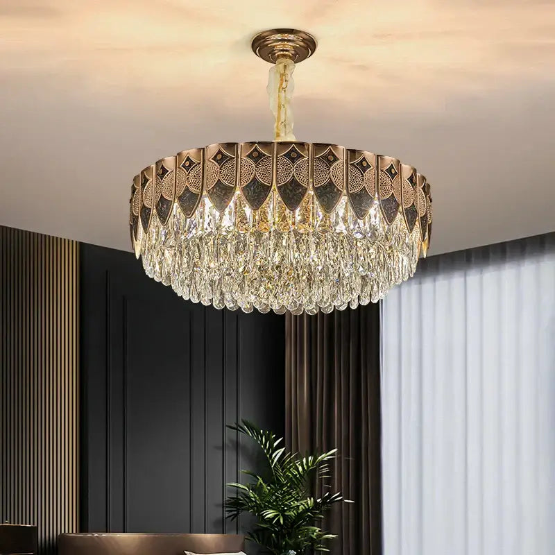 Modern gold geometric decorbites crystal chandelier for dining room