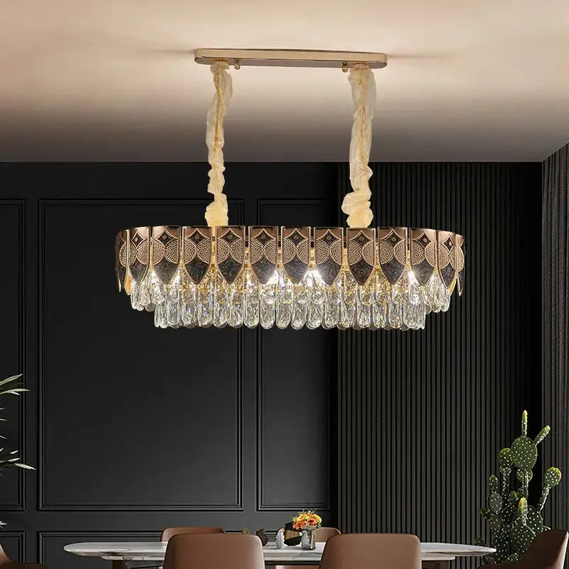 Modern gold geometric decorbites crystal chandelier for dining room