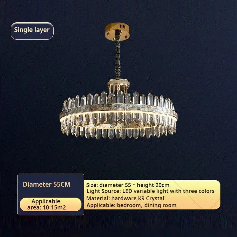 Modern gold two tier decorbites crystal chandelier for dining room