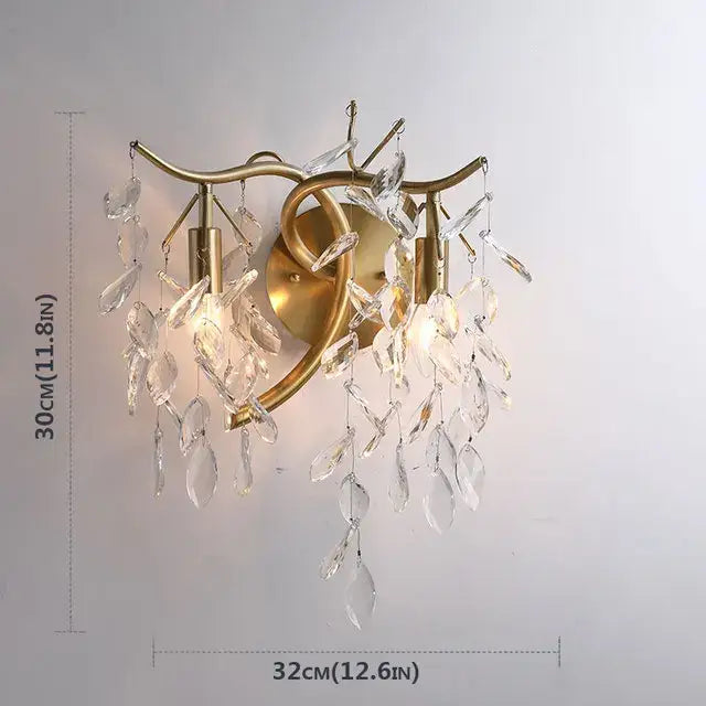 Decorbites crystal chandelier gold branch luxury living room light