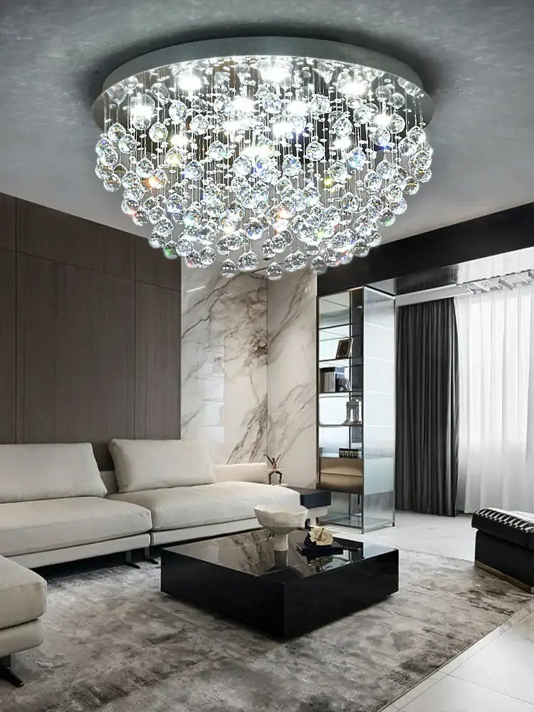 Modern decorbites crystal chandelier with glass orbs for living room