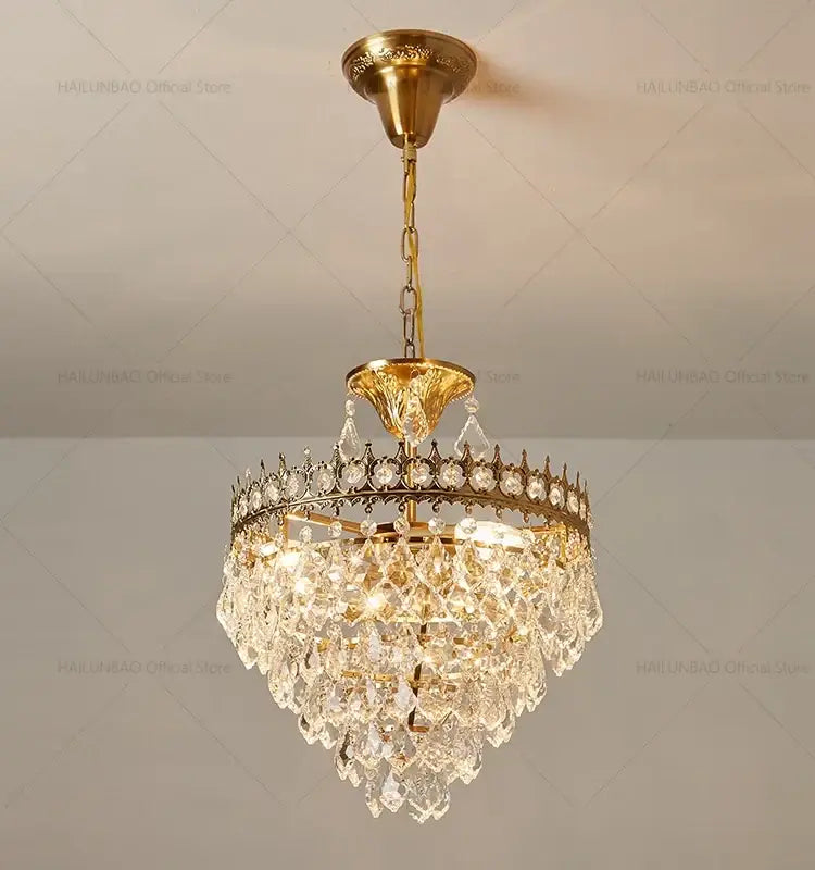 Modern golden crown decorbites crystal chandelier for dining room