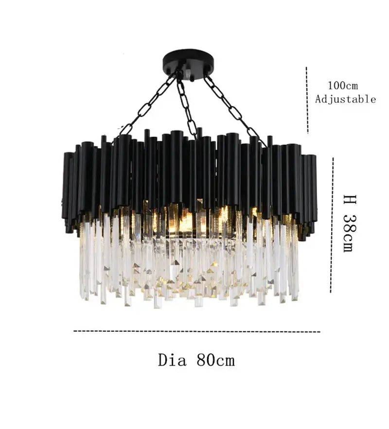 Modern black & gold decorbites crystal chandelier for bedroom