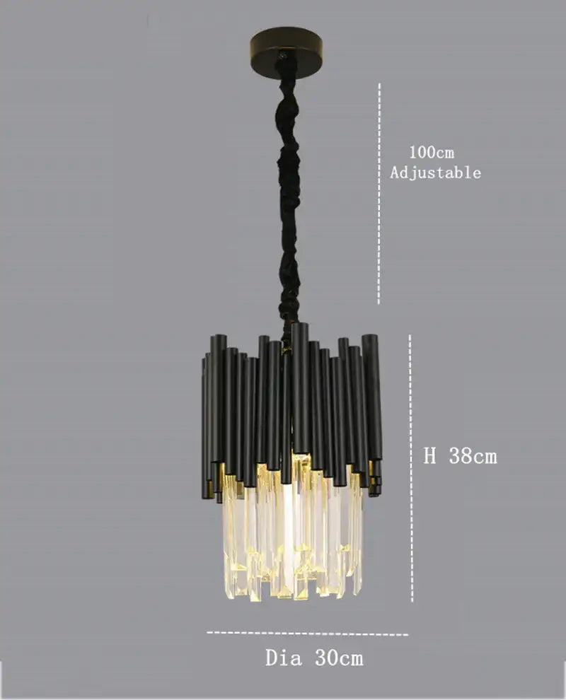Modern black & gold decorbites crystal chandelier for bedroom