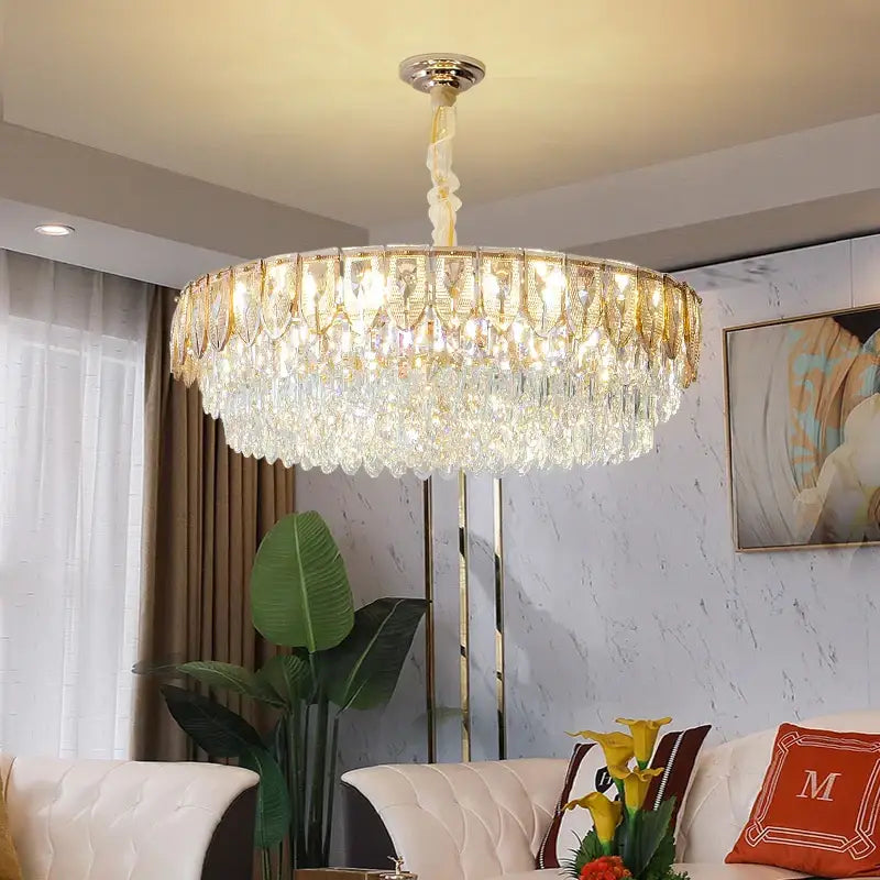 Modern blue & gold decorbites crystal chandelier dining room light