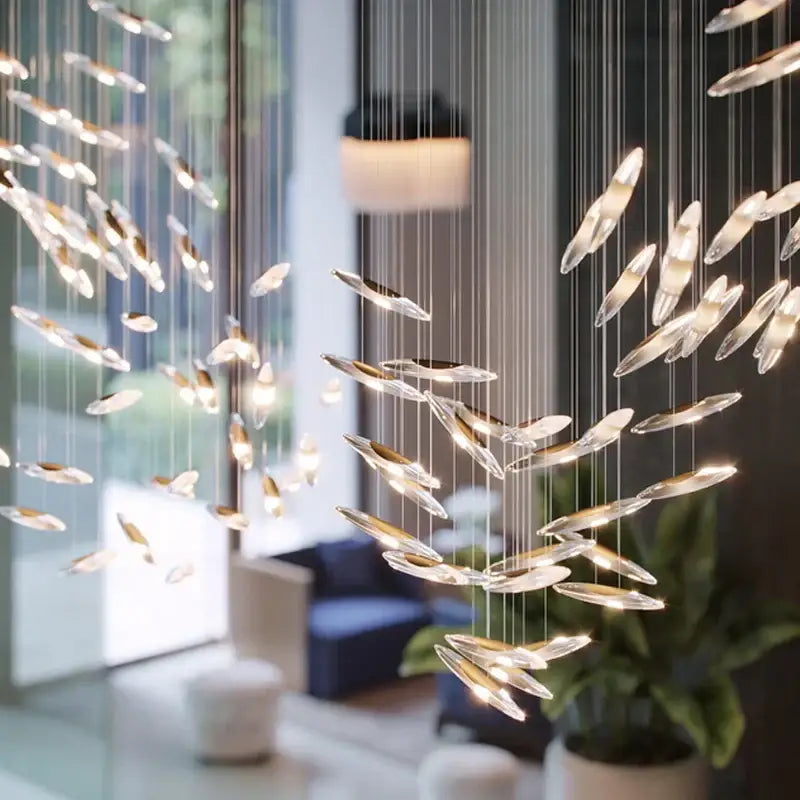 Modern minimalist gold decorbites crystal chandelier living room light
