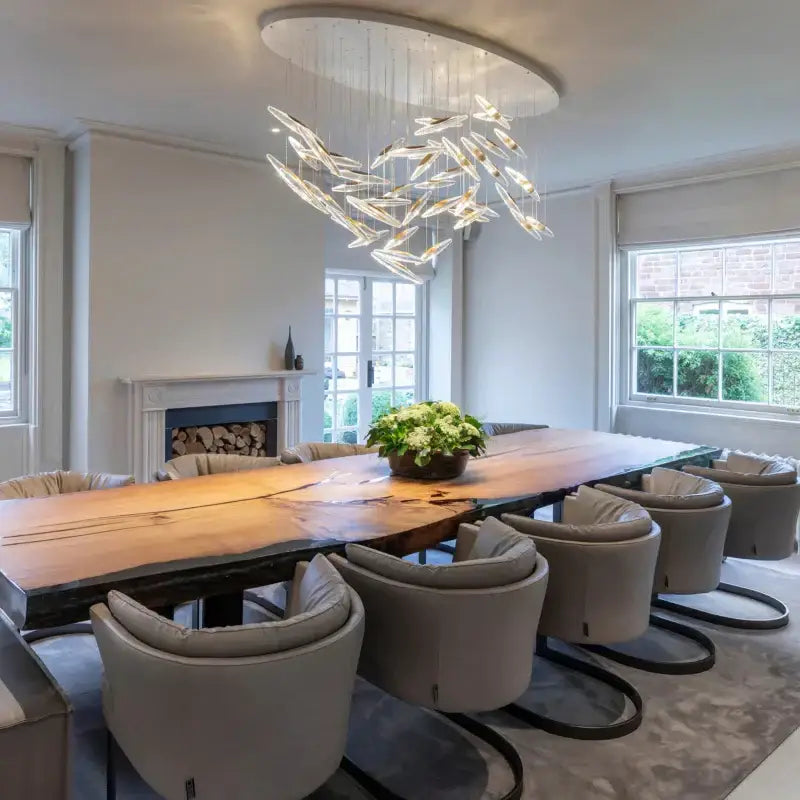 Modern minimalist gold decorbites crystal chandelier living room light