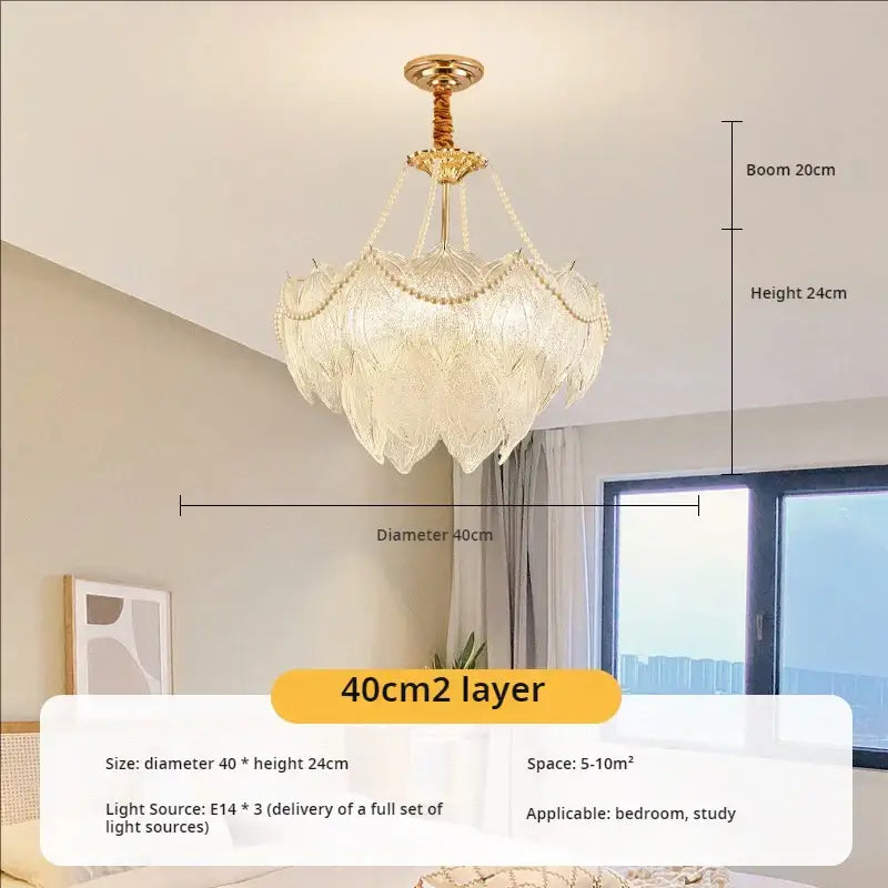 Modern gold decorbites crystal chandelier for living room glass leaf