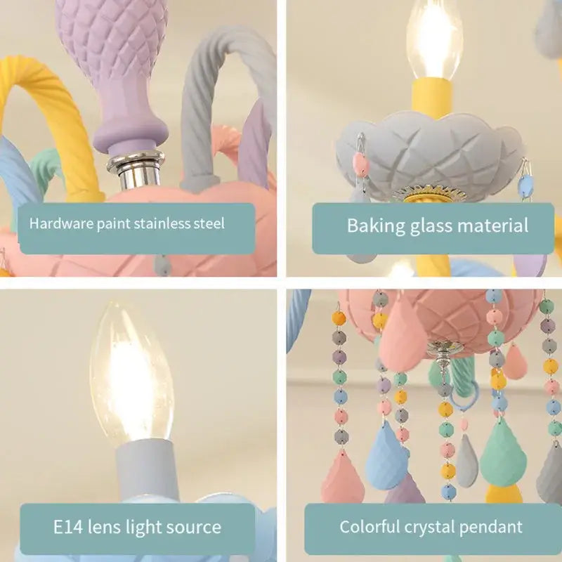 Modern macaron color decorbites crystal chandelier children room