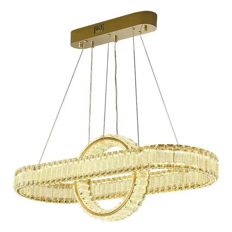 Modern gold interlocking ring decorbites crystal chandelier living room