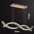 Modern gold rectangular crystal chandelier pendant light dining room