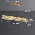Modern gold rectangular crystal chandelier pendant light dining room