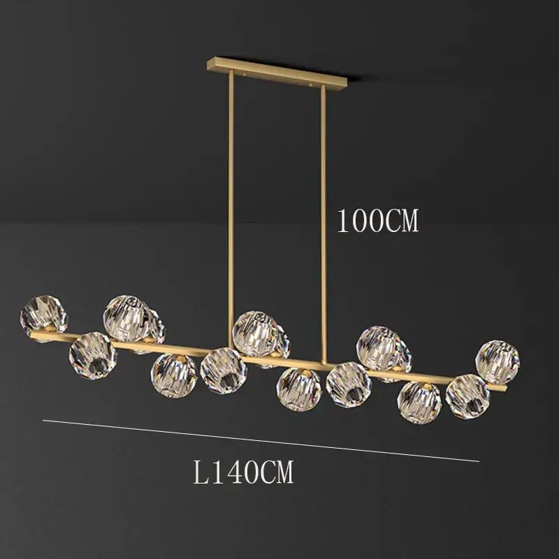 Modern gold crystal chandelier pendant light for dining room
