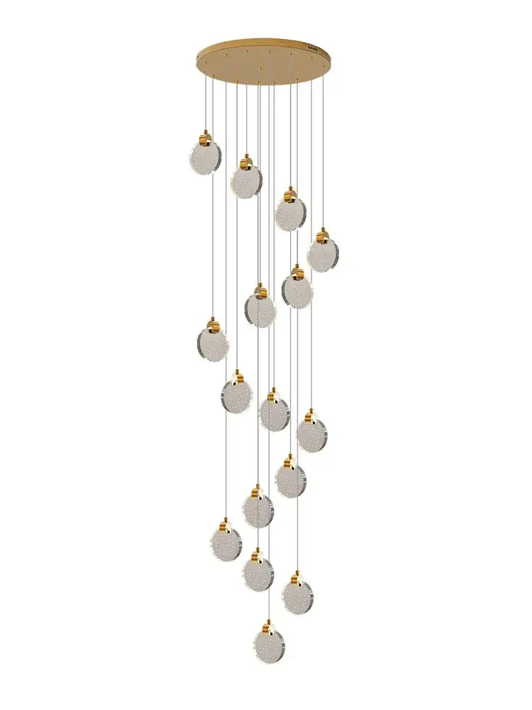 Modern gold crystal chandelier pendant light staircase decor