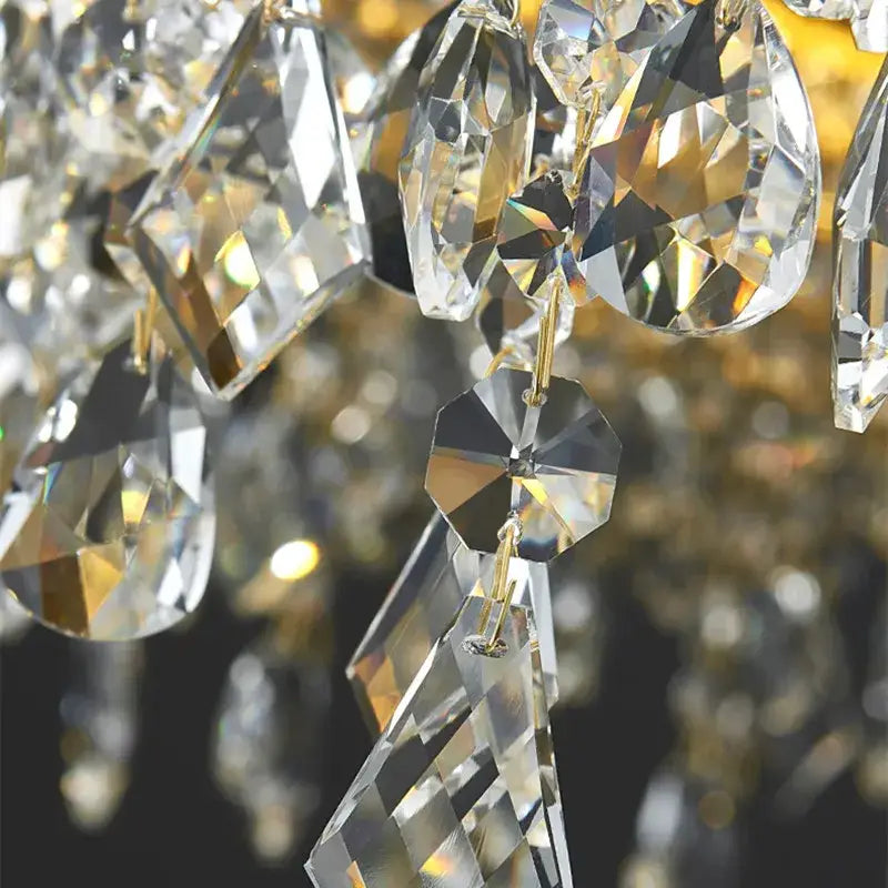 Modern gold crystal chandelier pendant – dining room led fixture