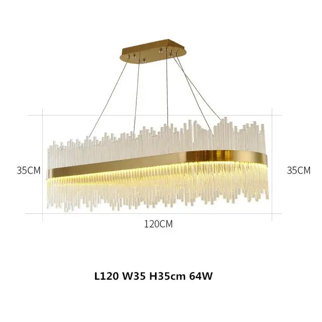 Modern gold decorbites crystal chandelier dining room pendant light