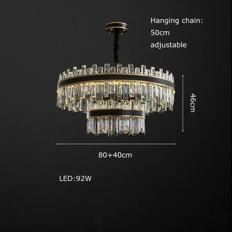 Modern black decorbites crystal chandelier for living room