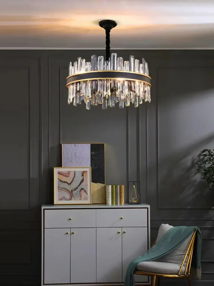 Modern black decorbites crystal chandelier for living room