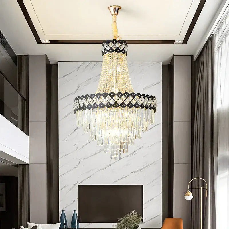 Modern black & gold decorbites crystal chandelier living room lamp