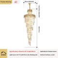 Luxury golden decorbites crystal chandelier spiral staircase light