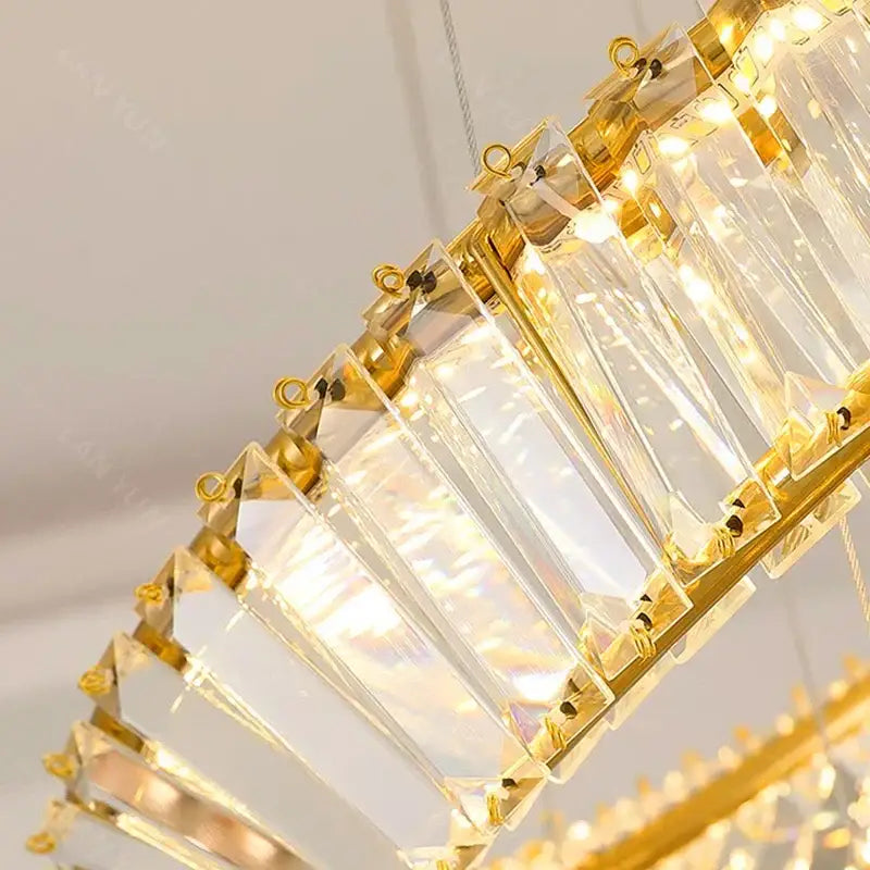 Golden spiral decorbites crystal chandelier living room pendant light