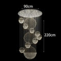 Modern crystal chandelier stair pendant lamp living room lighting