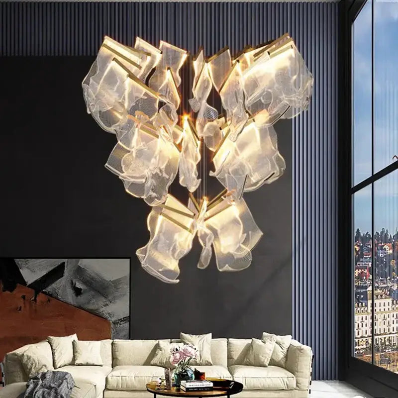 Modern sculptural glass decorbites crystal chandelier living room light