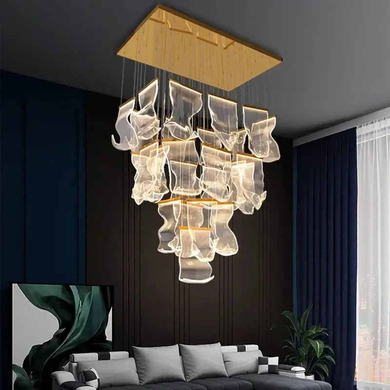 Modern sculptural glass decorbites crystal chandelier living room light