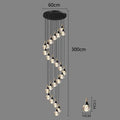 Modern black and gold chandelier stair pendant lamp living room