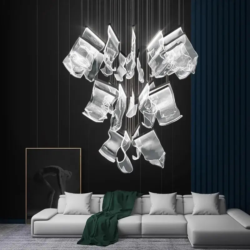 Modern sculptural glass decorbites crystal chandelier living room light