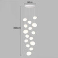 Minimalist white spherical crystal chandelier stair pendant lamp living room