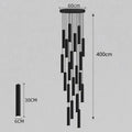 Modern black chandelier stair pendant light living room crystal decor