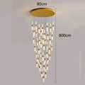 Modern gold crystal chandelier stair pendant lamp living room