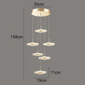 Modern white petal crystal chandelier stair pendant living room light