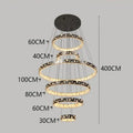 Modern black and clear crystal chandelier stair pendant lamp living room
