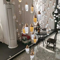 Modern gold teardrop crystal chandelier living room pendant light