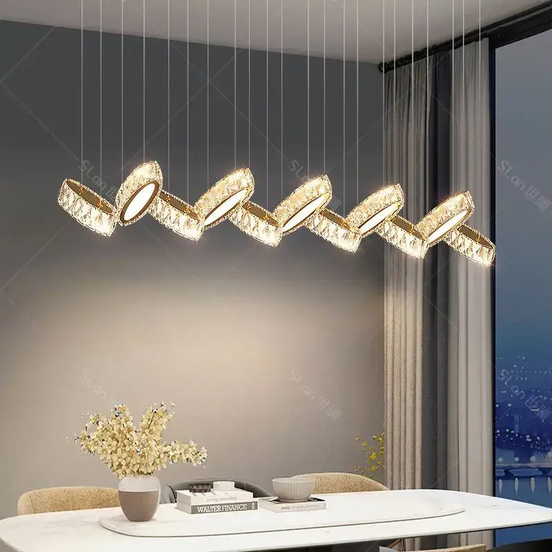 Modern gold decorbites crystal chandelier living room pendant light