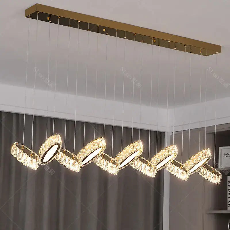 Modern gold decorbites crystal chandelier living room pendant light