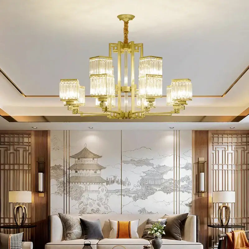 Modern bronze decorbites crystal chandelier living room lighting
