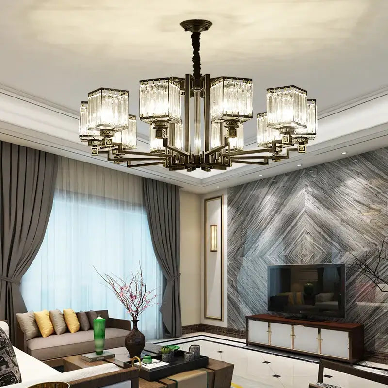 Modern bronze decorbites crystal chandelier living room lighting
