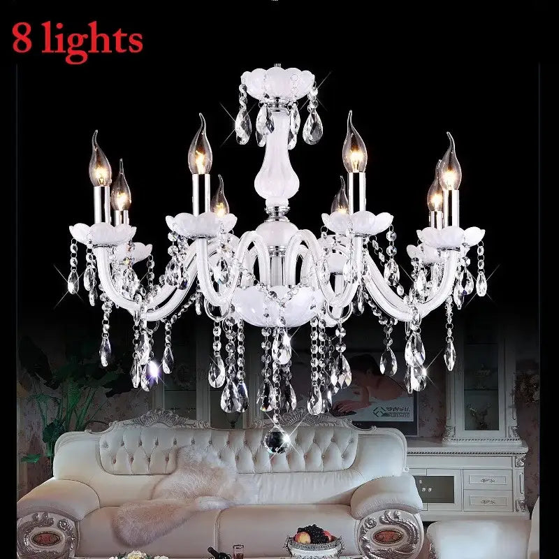 Elegant white decorbites crystal chandelier for living room led lights