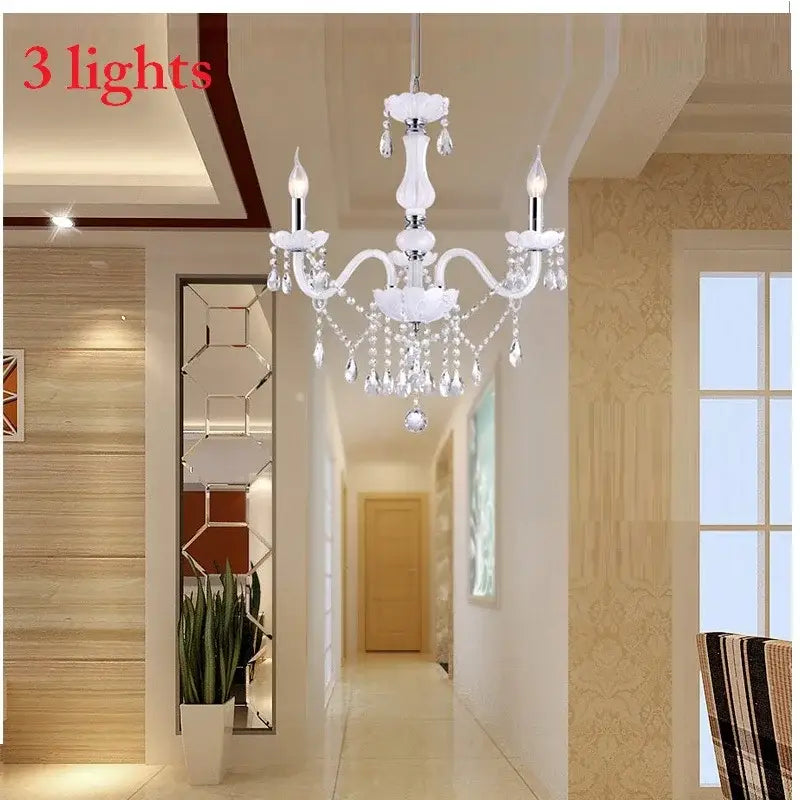 Elegant white decorbites crystal chandelier for living room led lights