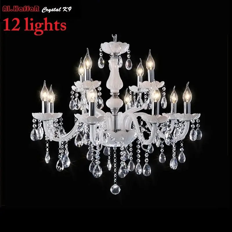 Elegant white decorbites crystal chandelier for living room led lights