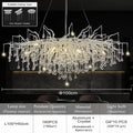 Modern aluminum raindrop crystal chandelier dining room light fixture