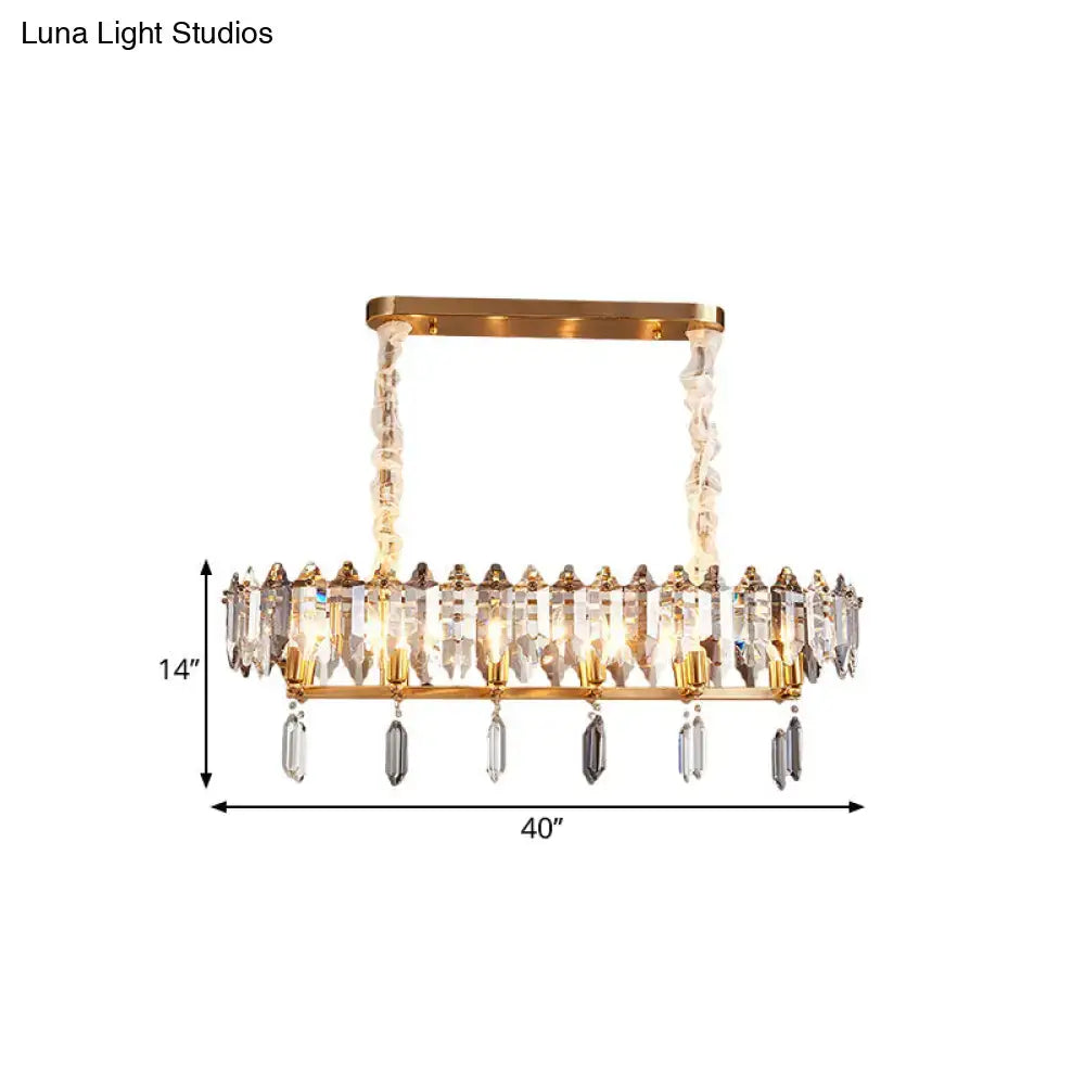 Modern gold & smoky crystal island lighting dining hall chandelier