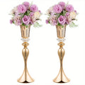 Modern gold crystal flower stand set dining room floral candle holder
