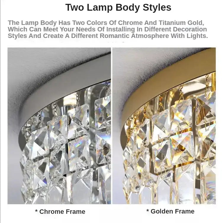 Modern gold multi tier crystal led ceiling light dining room