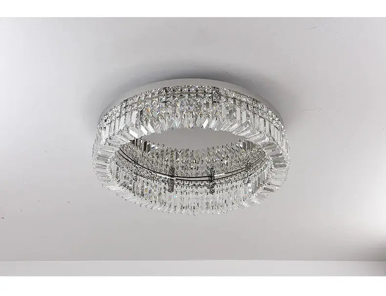 Modern gold multi tier crystal led ceiling light dining room